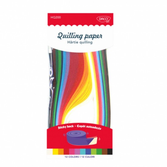 Hartie quilling aa 42.5x0.5cm 200/set daco hq200