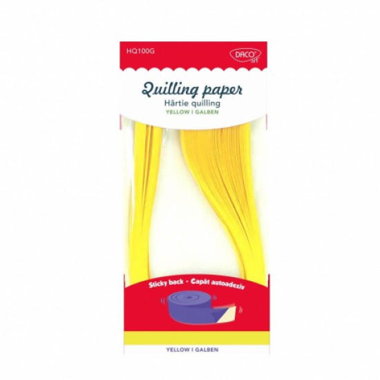 Hartie quilling aa galben 42.5x0.5cm 100/set daco hq100g Hartie quilling aa galben 42.5x0.5cm 100/set daco hq100g
