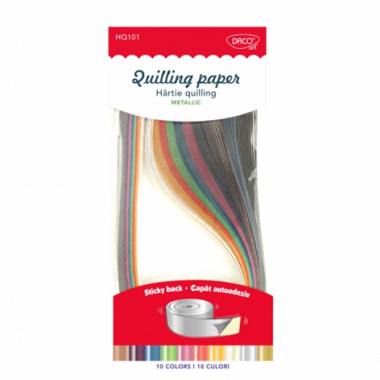 Hartie quilling aa metalizata 42.5x0.5cm 100/set daco hq101 Hartie quilling aa metalizata 42.5x0.5cm 100/set daco hq101