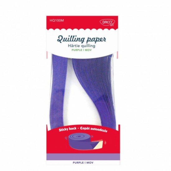 Hartie quilling aa mov 42.5x0.5cm 100/set daco hq100m Hartie quilling aa mov 42.5x0.5cm 100/set daco hq100m