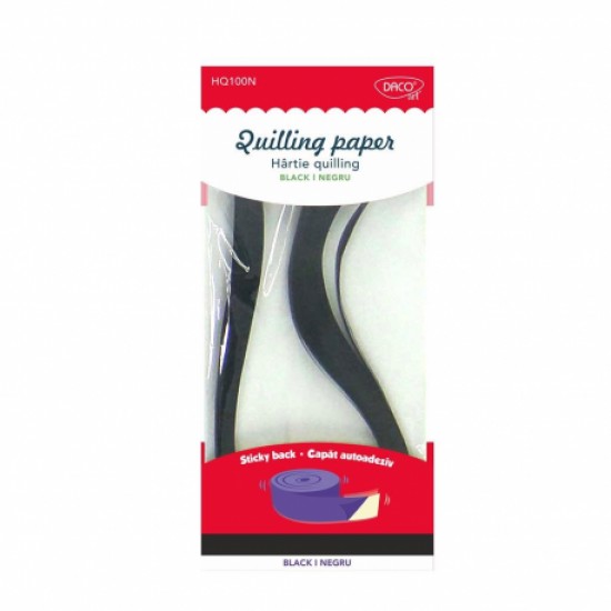 Hartie quilling aa negru 42.5x0.5cm 100/set daco hq100n Hartie quilling aa negru 42.5x0.5cm 100/set daco hq100n