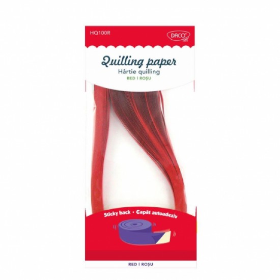 Hartie quilling aa rosu 42.5x0.5cm 100/set daco hq100r Hartie quilling aa rosu 42.5x0.5cm 100/set daco hq100r