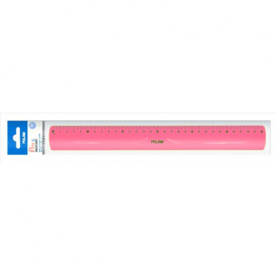 Rigla 30cm, flexibila, roz, milan Rigla 30cm, flexibila, roz, milan