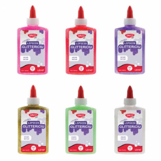 Lipici glitter 147ml glittericiu daco lg147 Lipici glitter 147ml glittericiu daco lg147