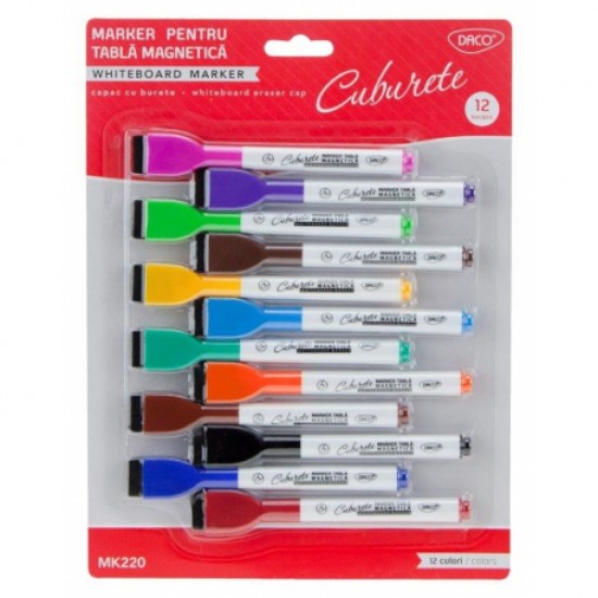 Marker tabla magnetica set 12 daco mk220 Marker tabla magnetica set 12 daco mk220