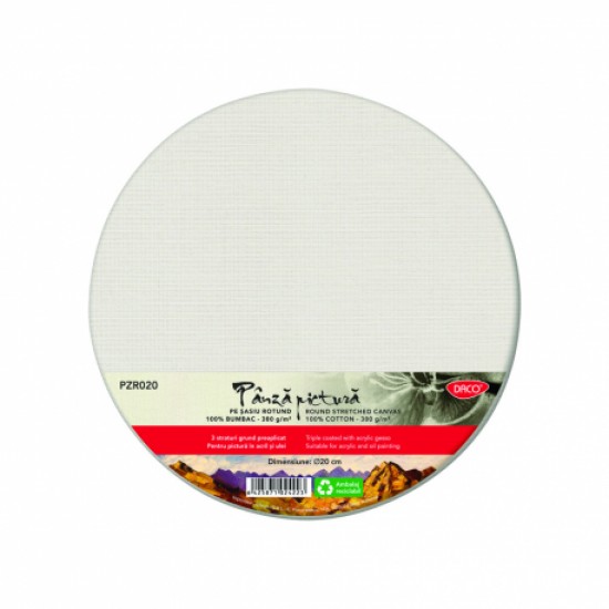 Panza pictura pe sasiu rotund 20cm daco pzr020 Panza pictura pe sasiu rotund 20cm daco pzr020