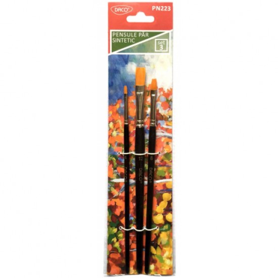 Pensule set 3 par sintetic drept daco pn223 Pensule set 3 par sintetic drept daco pn223