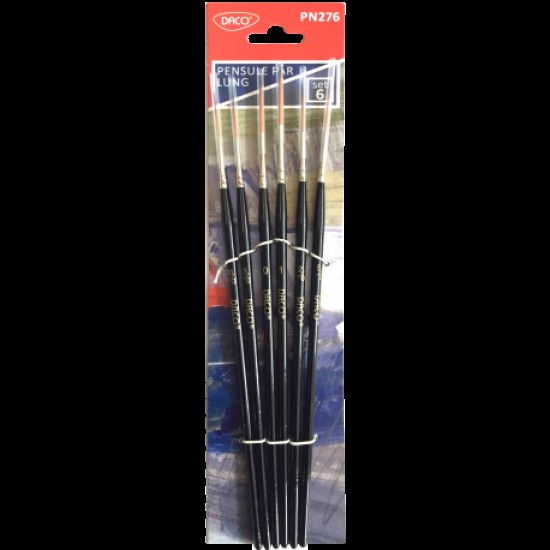 Pensule set 6 par sintetic varf lung daco pn276 Pensule set 6 par sintetic varf lung daco pn276