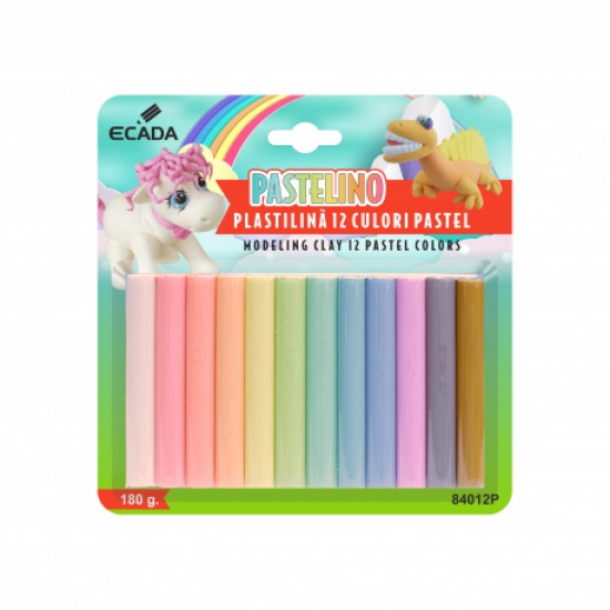 Plastilina 12 culori pastel ecada Plastilina 12 culori pastel ecada