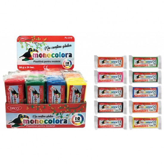 Plastilina 50g monocolora daco pl1210 Plastilina 50g monocolora daco pl1210
