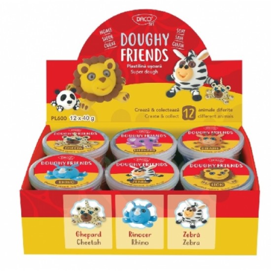 Plastilina usoara 40g doughy friends pl600 daco Plastilina usoara 40g doughy friends pl600 daco