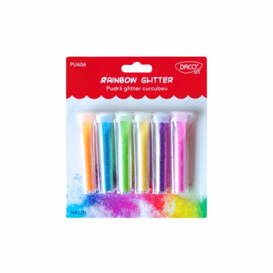 Pudra glitter set 6 curcubeu daco pu606 Pudra glitter set 6 curcubeu daco pu606