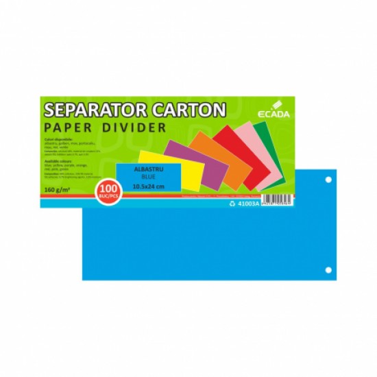 Separator carton 10.5x24cm 160g set 100 albastru ecada Separator carton 10.5x24cm 160g set 100 albastru ecada