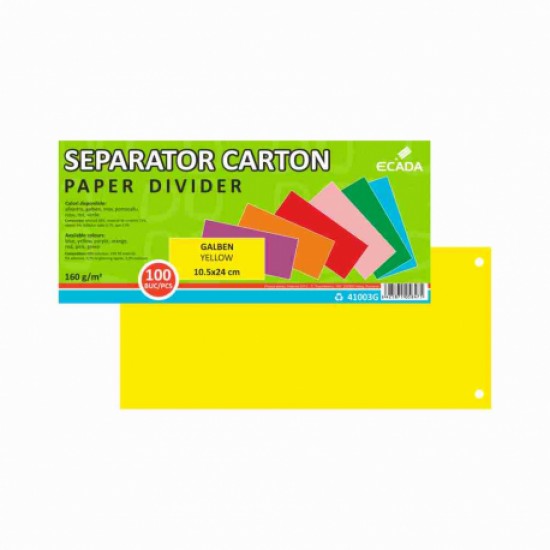 Separator carton 10.5x24cm 160g set 100 galben ecada Separator carton 10.5x24cm 160g set 100 galben ecada