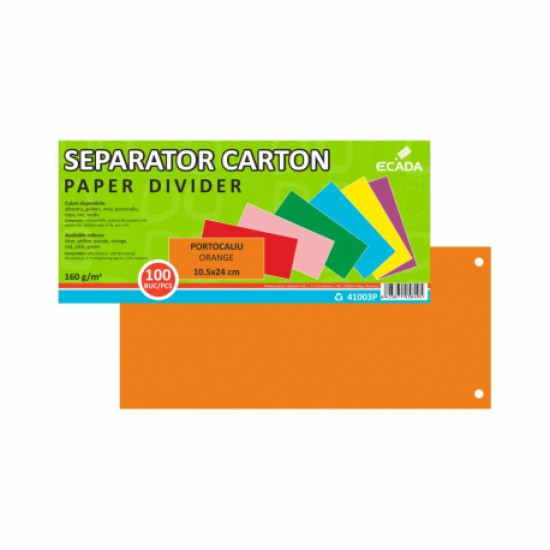 Separator carton 10.5x24cm 160g set 100 portocaliu ecada Separator carton 10.5x24cm 160g set 100 portocaliu ecada