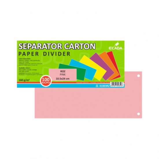 Separator carton 10.5x24cm 160g set 100 roz ecada Separator carton 10.5x24cm 160g set 100 roz ecada