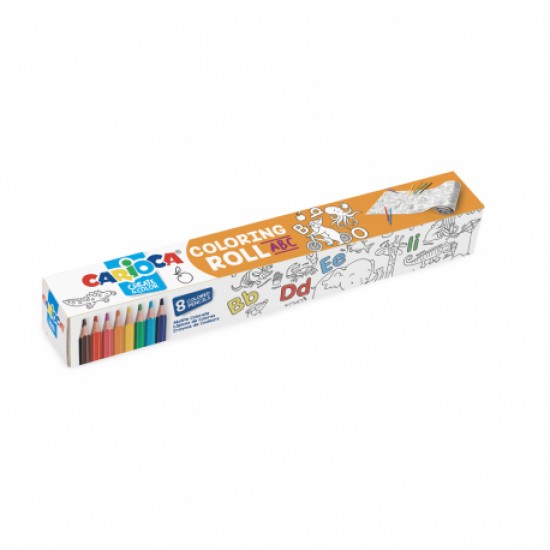 Set rola adeziva pt. colorat 198x30cm+8 creioane abc Set rola adeziva pt. colorat 198x30cm+8 creioane abc