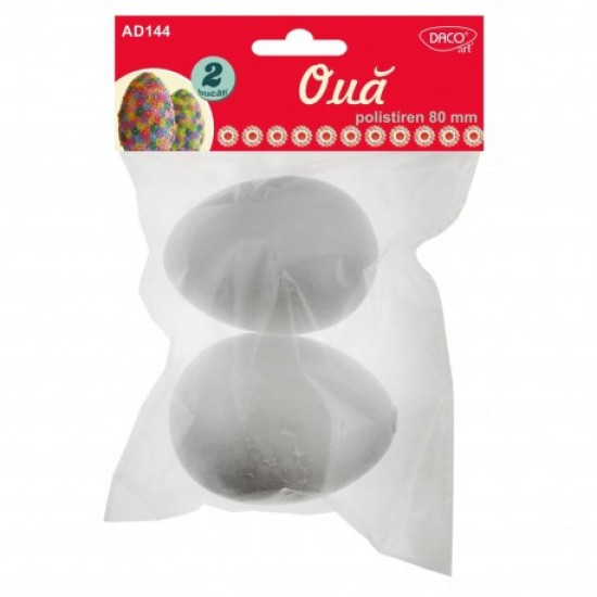 Accesorii craft - ad144 oua polistiren 8cm set 2 daco Accesorii craft - ad144 oua polistiren 8cm set 2 daco