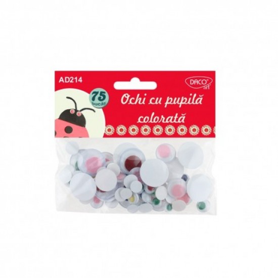 Accesorii craft - ad214 ochi cu pupila colorata daco Accesorii craft - ad214 ochi cu pupila colorata daco
