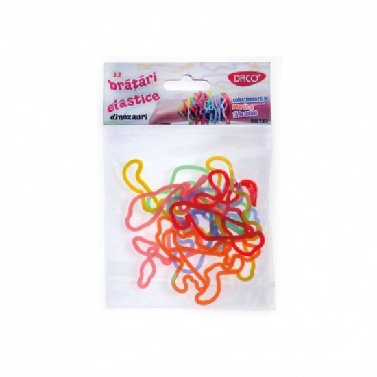 Bratari elastice 12buc/set be123 dinozauri Bratari elastice 12buc/set be123 dinozauri