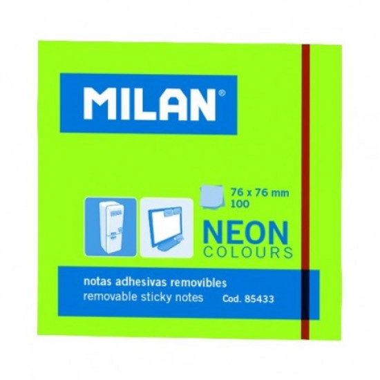 Bloc notes adeziv 76x76 neon verde Bloc notes adeziv 76x76 neon verde