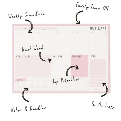 Planificator saptamanal Pukka Pad, nedatat, 60 file hartie premium 100gsm, dimensiune 29.5 cm X 21 cm Balerina Pink 9163-CD Planificator saptamanal Pukka Pad, nedatat, 60 file hartie premium 100gsm, dimensiune 29.5 cm X 21 cm Balerina Pink 9163-CD