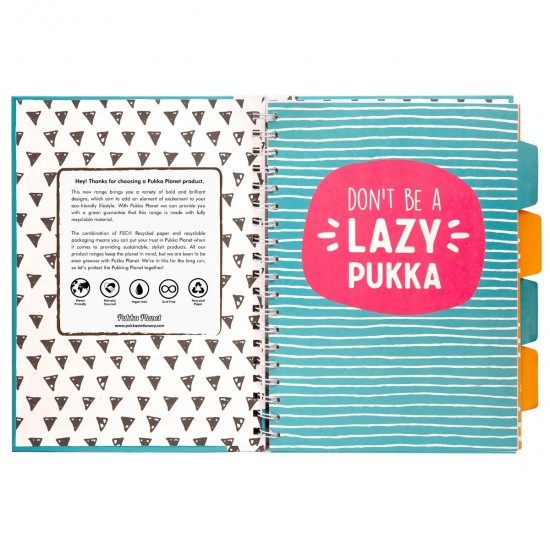 Caiet cu spirala si separatoare, Pukka Pad Project Book Planet "There are Two", 200 pag, dictando, B5 9702(TT)-SPP