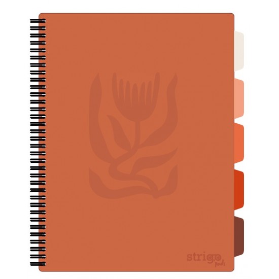 Caiet cu spirala si separatoare, STRIGO PADS Project Book Floral A4, Matematica, PADS042