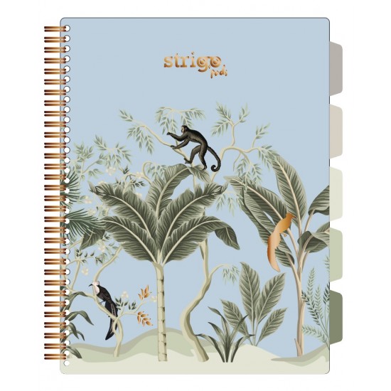 Caiet cu spirala si separatoare, STRIGO PADS Project Book Africa, A4, Matematica, PADS067