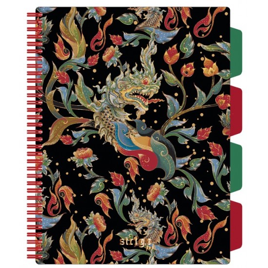 Caiet cu spirala si separatoare, STRIGO PADS Project Book DRAGON, B5, Matematica, PADS072