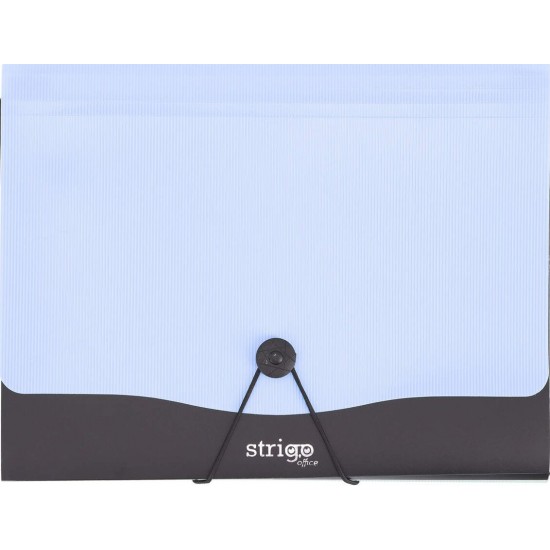 Mapa Strigo PP, A4, 13 compartimente, inchidere cu elastic, clips metalic, albastru SF049 Mapa Strigo PP, A4, 13 compartimente, inchidere cu elastic, clips metalic, albastru SF049