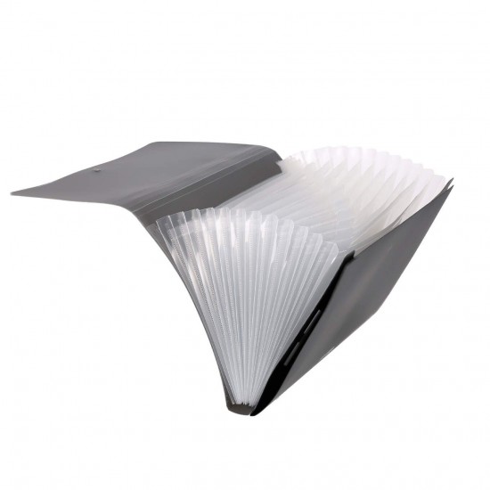 Mapa Strigo PP, A4, 13 compartimente, inchidere cu elastic, clips metalic, gri SF052 Mapa Strigo PP, A4, 13 compartimente, inchidere cu elastic, clips metalic, gri SF052