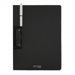 Clipboard Strigo vertical A4 cu clip metalic lateral, suport stilou, negru SF058 Clipboard Strigo vertical A4 cu clip metalic lateral, suport stilou, negru SF058