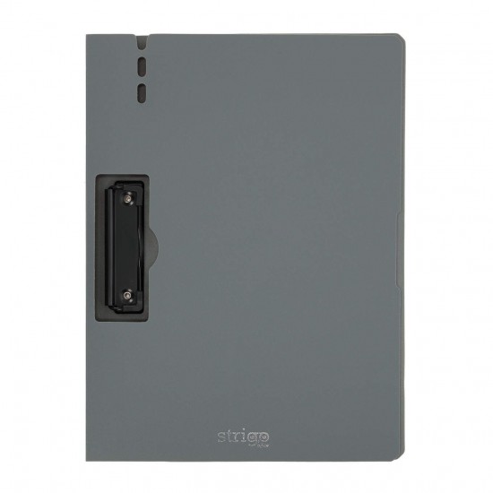 Clipboard Strigo vertical A4 cu clip metalic lateral, suport stilou, gri SF059 Clipboard Strigo vertical A4 cu clip metalic lateral, suport stilou, gri SF059