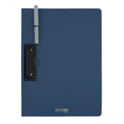 Clipboard Strigo vertical A4 cu clip metalic lateral, suport stilou, albastru marin SF060 Clipboard Strigo vertical A4 cu clip metalic lateral, suport stilou, albastru marin SF060