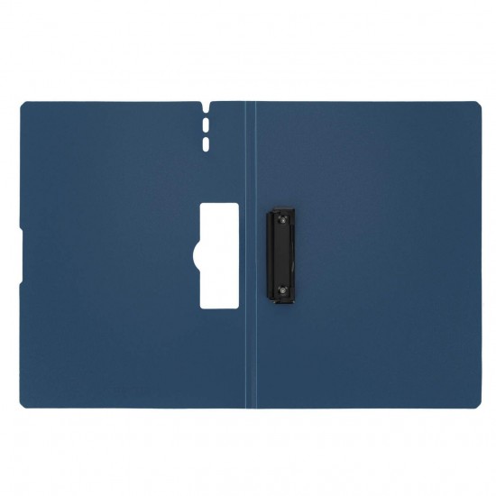 Clipboard Strigo vertical A4 cu clip metalic lateral, suport stilou, albastru marin SF060