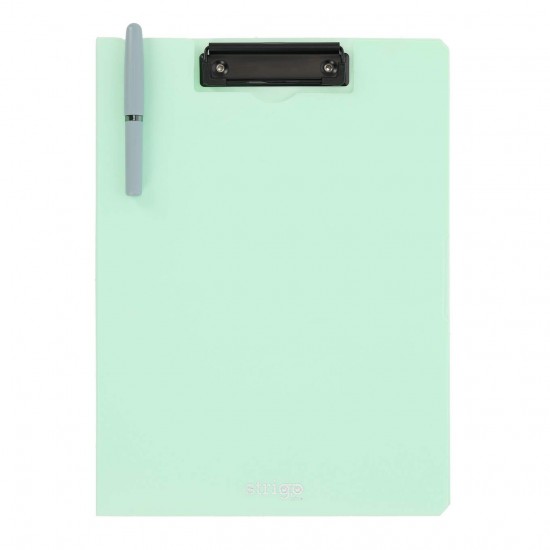 Clipboard Strigo vertical A4, suport stilou, menta SF063