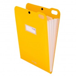 Organizator Strigo, PP, A4, vertical, 5 separatoare, inchidere capsa, portocaliu neon SF070