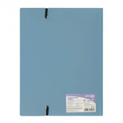 Mapa Strigo, PP, A4, cu elastic, 30 folii protectie, gri-albastru SF091