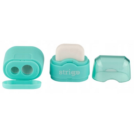 Ascutitoare Strigo Pastel doua dimensiuni cu guma de sters SSC145