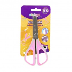 Foarfeca scolara Strigo, varf rotunjit, otel inoxidabil, grip cauciucat, bleumarin/roz,  SSC368/369 D12