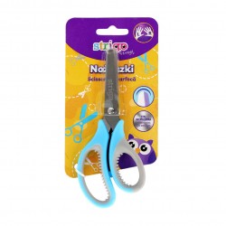 Foarfeca scolara Strigo, varf rotunjit, otel inoxidabil, grip cauciucat, albastru/gri, mov/menta, SSC370/371 D12