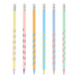 Creioane Strigo plastic, cu guma de sters si grip, HB, SSC384