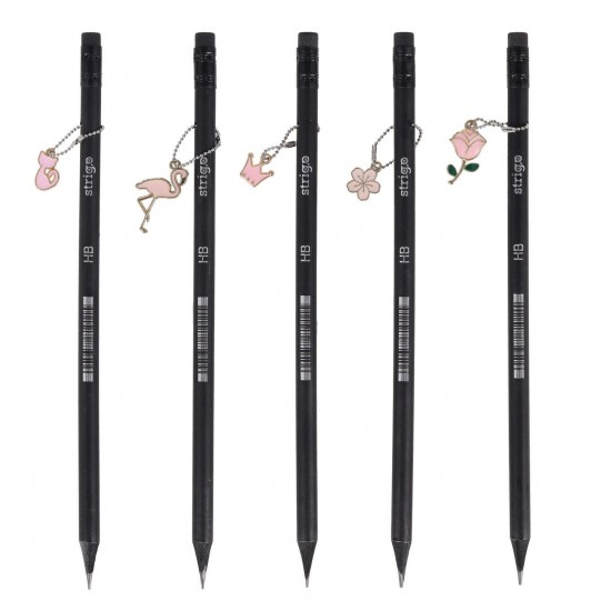 Creion Strigo HB Charms, lemn negru, mix 33 de modele pandantive SSC385 Creion Strigo HB Charms, lemn negru, mix 33 de modele pandantive SSC385