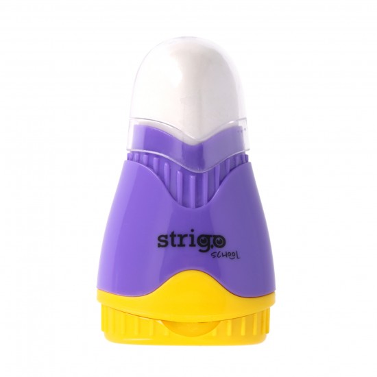 Ascutitoare Strigo, 2 orificii, cu guma de sters si cu capac SSC388 Ascutitoare Strigo, 2 orificii, cu guma de sters si cu capac SSC388