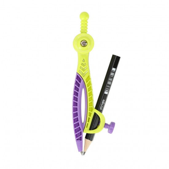 Compas din plastic STRIGO cu creion in culori mixte SSC394