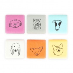 Gumă de șters Strigo, forma cub, poze catei, SSC416 Gumă de șters Strigo, forma cub, poze catei, SSC416