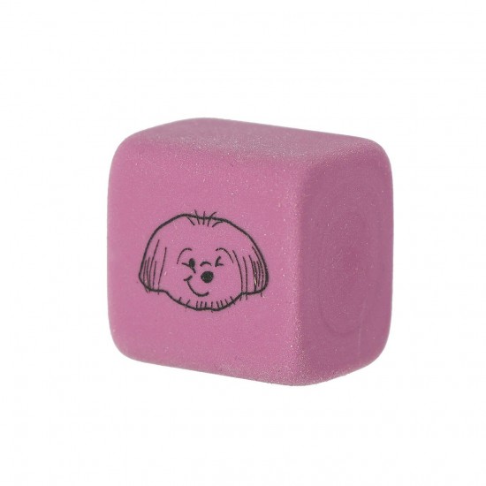 Gumă de șters Strigo, forma cub, poze catei, SSC416 Gumă de șters Strigo, forma cub, poze catei, SSC416