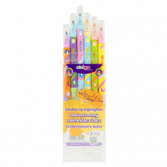 Evidentiator Strigo 2 in 1, 6 culori neon si 6 culori pastel, SSC442 Evidentiator Strigo 2 in 1, 6 culori neon si 6 culori pastel, SSC442