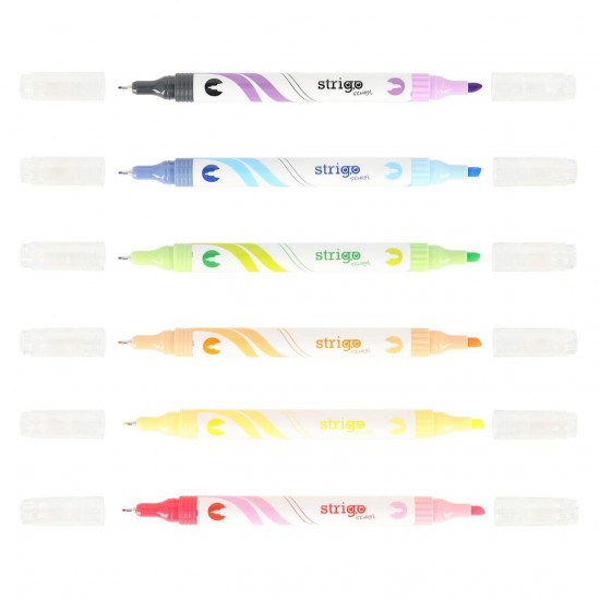 Evidentiator si liner Strigo 2 in 1, 12 culori, SSC443 Evidentiator si liner Strigo 2 in 1, 12 culori, SSC443